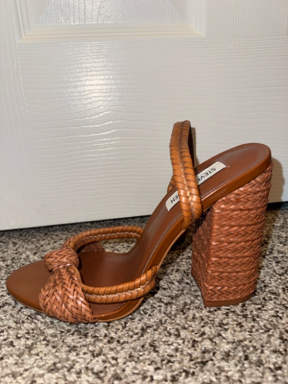 Steve Madden Braided Knot Slingback Heels - Cognac - Picture 3 of 3